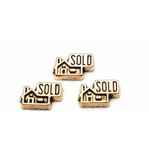 Hot selling 10pcs/lot golden sold Floating charms Alloy Charms Living glass Memory Lockets DIY woman Jewelry