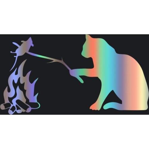 Hot Sell Cat Fries A Mouse Cartoon Graffiti Car Accessories Car-Sticker Decals for Window Decoration KK15*8cm