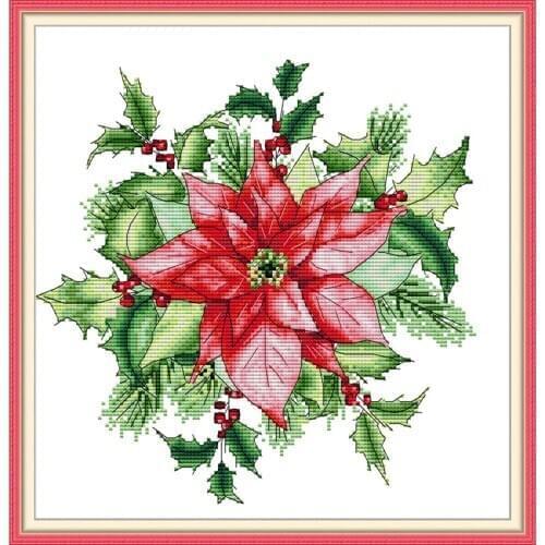 Everlasting Love Christmas Red Chinese Cross Stitch Kits Ecological Cotton Stamped 14CT 11CT DIY New Year Decorations For Home
