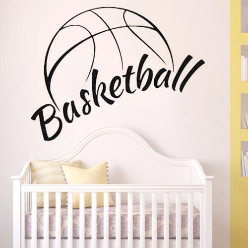 Wall Vinyl Decal Sticker Decals Basketball Ball Basket Play Sport Word Sign Quote Sport Room Decor Murals J004