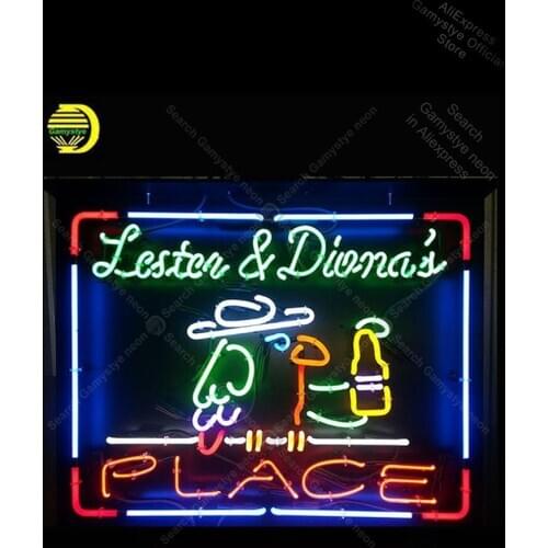 Neon Sign for Parrot Place Neon Bulb sign Beer Bar Pub Restaurant Display handcraft glass Lighted Garage Signs Recreation Room