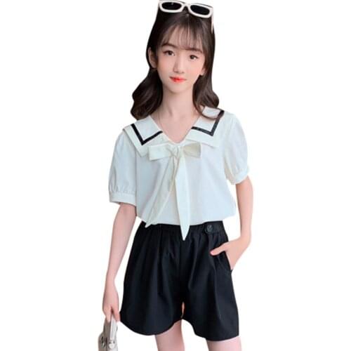 Girls Clothes Tshirt + Short Teenage Girls Clothing Summer Girls Tracksuit Casual Style Kid Clothes 6 8 10 12 14