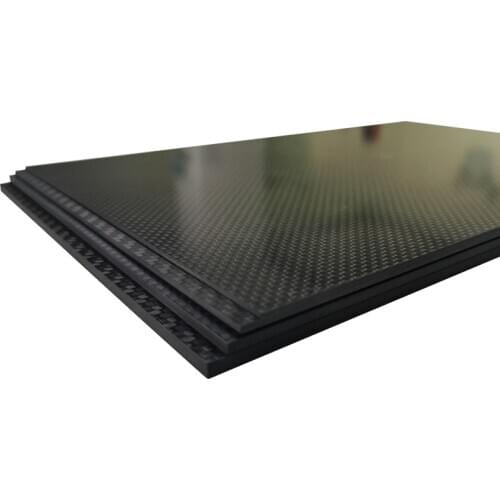 Thickness 0.8 1.0 1.2 1.5 2 2.5 3 3.5 4 5mm 3k carbon fiber surface inner fiber glass board 40x50cm panel Semi-carbon fiber