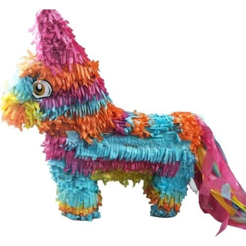 Pinata Rainbow donkey Party Happy Birthday Kids Decoration Game Candy Props Beat Pinata Paper Folded Game Gifts Toys Favors Su