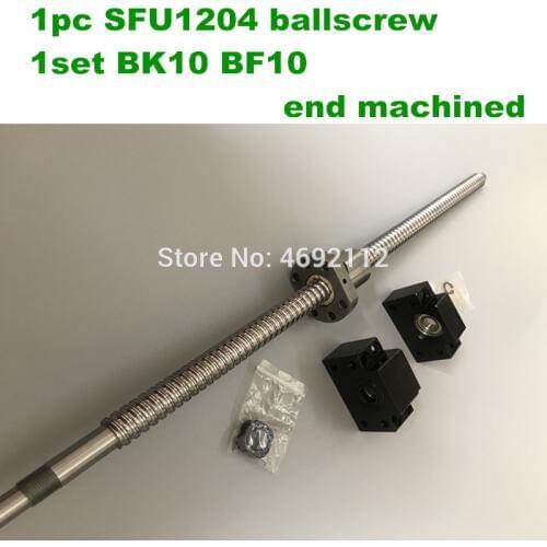 RM1204 200 250 300 350 400 450 500 550 600 650 700 750 800 850 900 1000 1200 1500mm ballscrew + BK10 BF10 CNC parts SFU1204