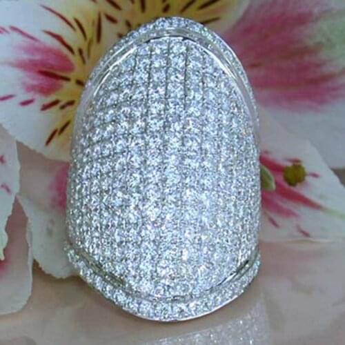 Luxury Jewelry White Zircon Rings for Wedding Engagement Set Gifts