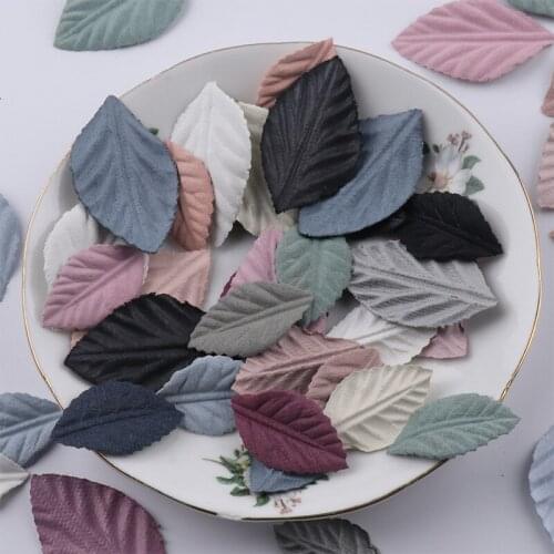 500 Pcs Microfiber Leather Simulation Leaves DIY Handmade Hairpins, Rubber Band Jewelry Materials, Clothing Accessories