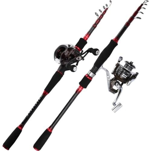 HFBIRDS Telescopic Fishing Rod Lure Spinning Ultralight Carbon Carp Fishing Rod Casting Portable Tackle Fishing Rod And Reel