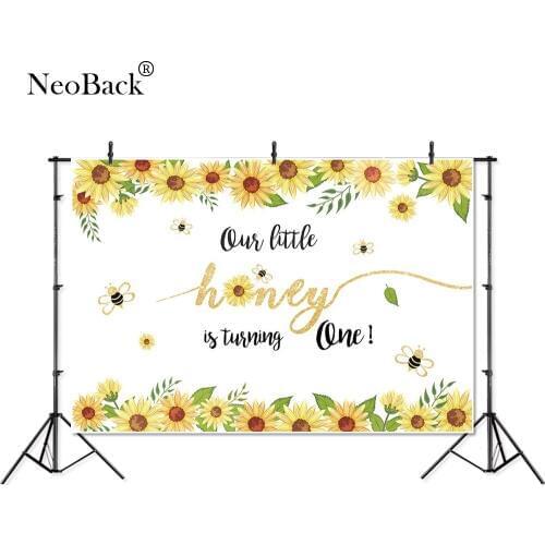 Thin Vinyl birthday sunflower honey bee kids baby children Photography studio Backgrounds professional indoor Photo Backdrop