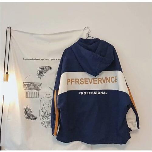 Spring 2019 Oversized Mens Block Jacket Hip Hop Windbreaker fashion Jacket top Coat Zip Track Jacket Streetwear stree style coat