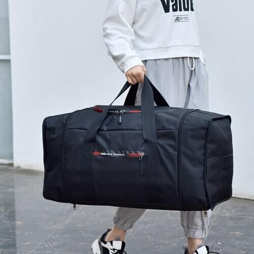 Male Large Capacity Adjustable Travel Bags Folding Waterproof Oxford Luggage Handbag Weekend Backpack Moving Storage Bags XA278F