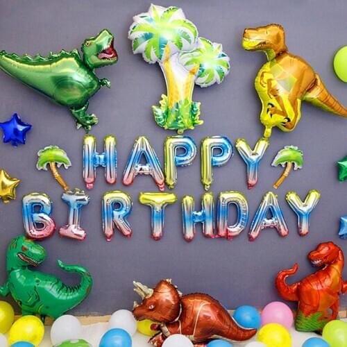 1pc Green Dinosaur Foil Balloons Happy Birthday Ballons Boys Dinosaur Birthday Party Decorations Kids Favors Toys Helium Globals