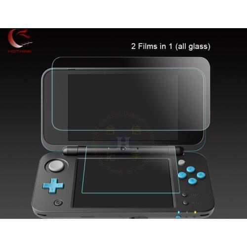 HOTHINK supper thin 9H 0.26mm Top Upper Glass Screen Protector Film + 0.18 mm Bottom Glass Film For Nintendo NEW 2DS XL / 2ds ll