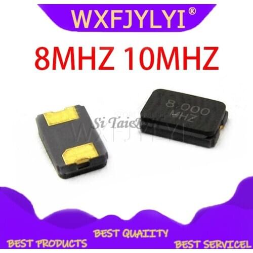 10pcs 8MHZ 10MHZ 11.0592MHZ 12MHZ 13.56MHZ 16.000MHZ 20MHZ 24MHZ 8.000MHZ 16MHz 2Pin 5032 smd quartz resonator Crystal new