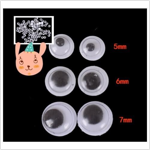 100 PCS 5mm/6mm/7mm For Doll Accessories Not Self-adhesive Dolls Eye For Stuffed Toys Dolls Googly Black Eyes Creative gift