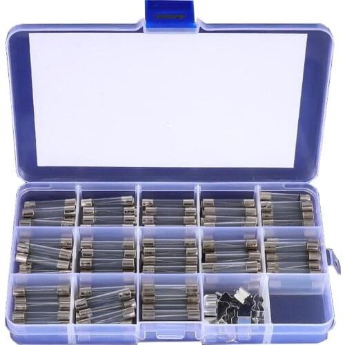 130 PCS Glass Fuse 6*30mm Glass Fuse 0.5A-30A Quick Blow Glass Tube Fuse