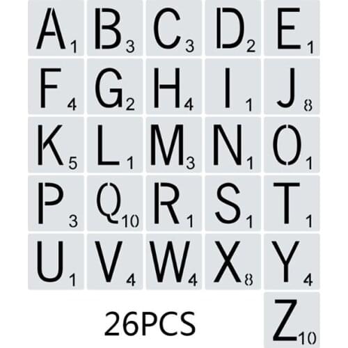 26pcs/set Alphabet Letters Stencils Drawing Template DIY Painting Scrapbooking Embossing Album Card