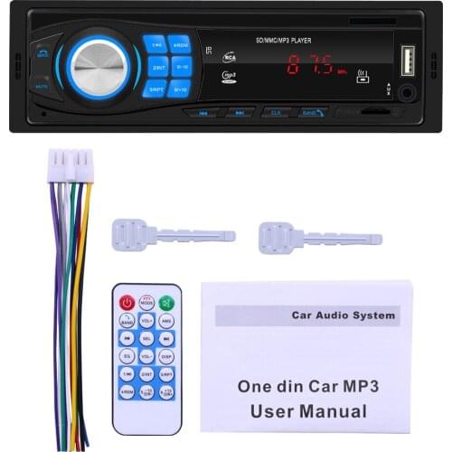 Car Radio Player One Din Autoradio FM Radio USB AUX Music Playing Input TF/SD 1Ddin BT Car MP3 Player Steering Wheel Control