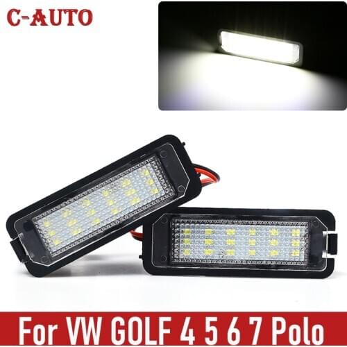 C-Auto 1 pair 12V License Plate Light Car Truck License Number Plate Light Exterior Accessories for VW GOLF 4 5 6 7 Polo 6R Car