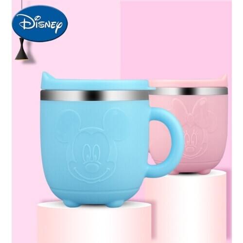 Disney Cups Mickey Mouse Milk Cup 3D Cartoon Minnie Stainless Steel Cup Kids Cup Mickey Mug Christmas Gift