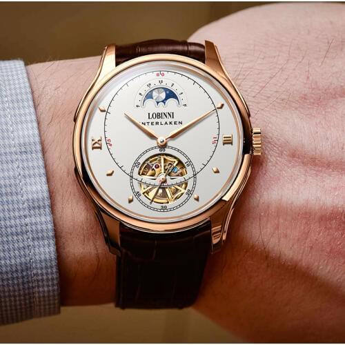 Japan Top MIYOTA Automatic Mechanical MOVT Switzerland Luxury Brand LOBINNI Watch Men Sapphire Waterproof Mens Clock L13022