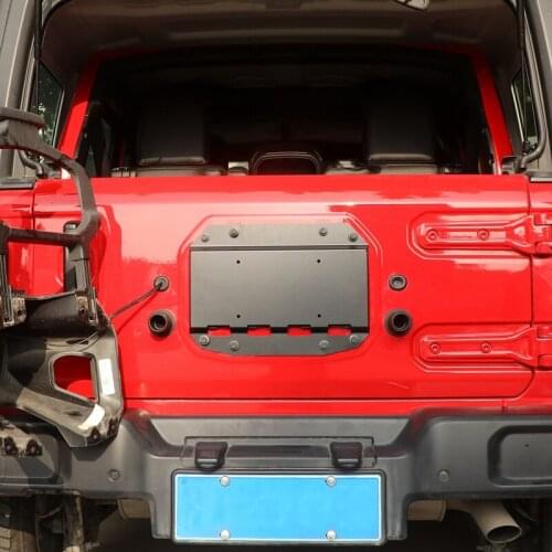 Rear License Plate Holder Car Tailgate Spare Tire Exhaust for Jeep Wrangler JK JL 2018 2019 Exerior Accessories