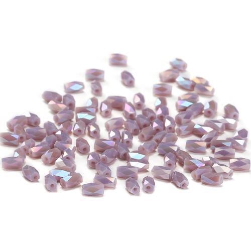 Violet AB 50pcs 2*4mm Charm Glass Cylinder Crystal Beads Austria Crystal 18 Cutting Faces Loose Beads DIY Choker Jewelry C-2
