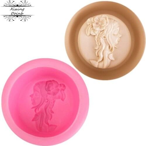DIY Mermaid head wear bouquet shape silica gel mold chocolate fudge cake decoration tool polymer clay resin soap mold