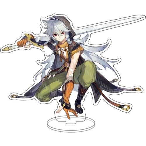 Game Genshin Impact Zhongli Mona Xinyan Cosplay Character Hero Theme Stand Model Plate Acrylic Figure Model Desk Decor Fans Gift