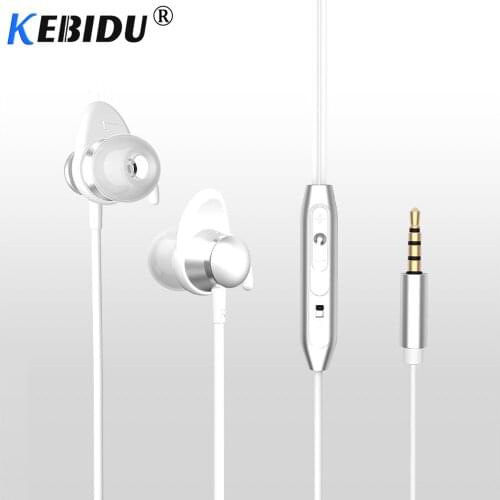 Kebidu 3.5mm In Ear Earphone Metal Wired Headset With Microphone 4D Stereo Wired Headphone For iPhone 6s Samsung Xiaomi Phone