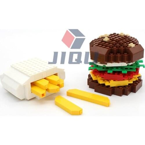 MOC Building Blocks Hamburger And French fries Brick DIY Toys for Children Gift
