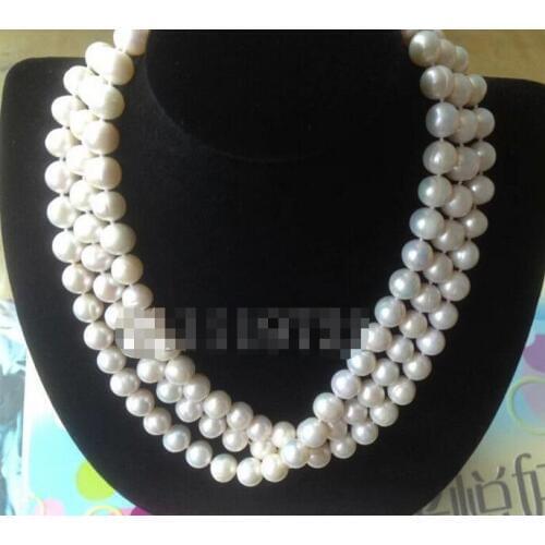 Beautiful 52" 11-12 mm white freshwater pearl necklace