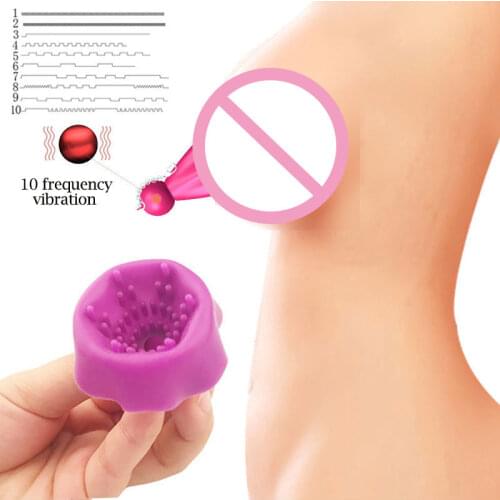 Ten Frequency USB Charging Breast Massager Women Nipple Vibrator Teasing Flirting Adult Products Sucking Toys Breast-fed Sex Toy