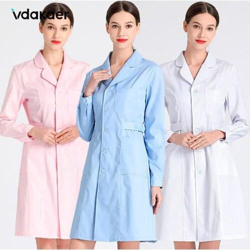 Medical gown Nurse uniform long-sleeved/short-sleeved white lab coat for pharmacy uniform lab coat nursing Work clothes