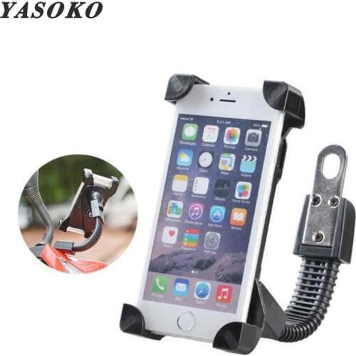 Motorcycle Holder Stand For Cell Phone Rotatable Motorcycle Mount Bracket For iPhone Samsung GPS Rearview Mirror Mount Holder