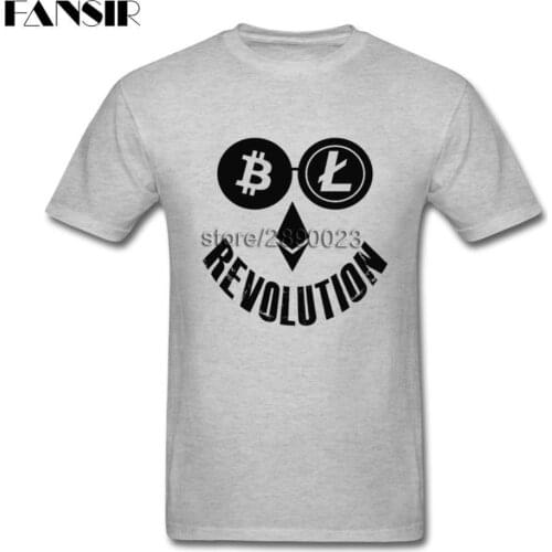 Men Bitcoin Litecoin Ethereum Crypto Revolution Summer Men O-Neck Print Fashion Slim Short Sleeve O Neck T-shirt