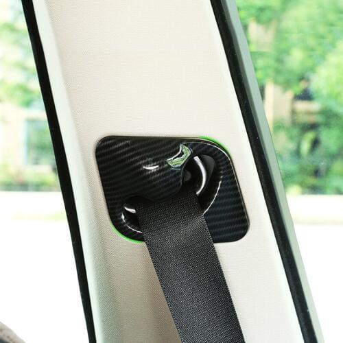 2pcs Car ABS Carbon Fiber Texture Front Seat Safety Belt Cover Sticker Trim For BMW X5 X6 F15 F16 2014 2015 2016 2017 2018