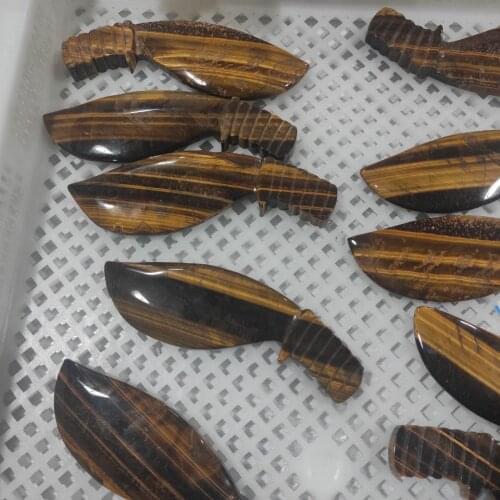 Natural Quality Yellow Tiger Eye Stone Loose Nepal knife