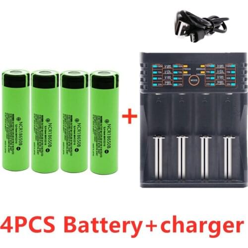 NCR 18650 30A discharge 3.7V 3400mAh 18650 rechargeable battery flashlight lithium battery + USB 18650 charger