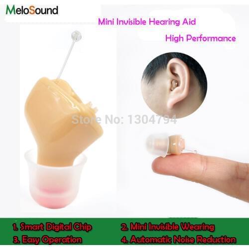 1PC x MeloSound CIC Invisible Hearing Aid Portable Small Inner Ear Sound Amplifier high performance digital Hearing Aids