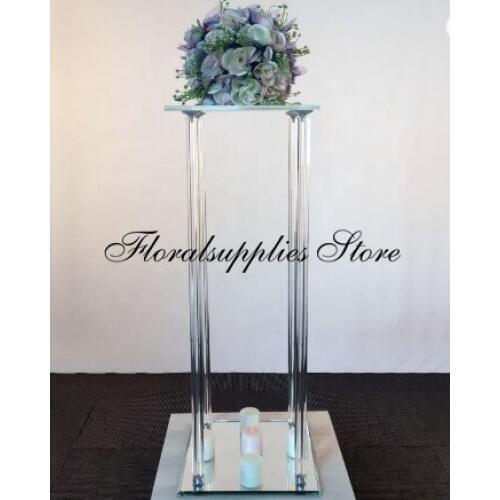 2019 New Style Clear Acrylic Flower Stand Wedding Centerpiece Table Decoration Geometric Column Floor Pillar Props