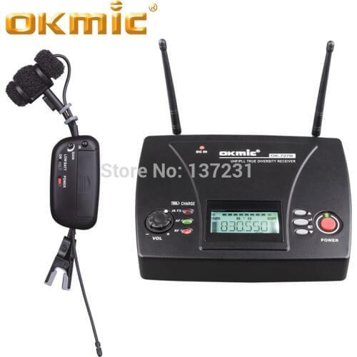 OKMIC Wireless Music Instrument Mic headset microphone OK-17 transmitter 727R receiver Saxophone wireless microphones For Sax