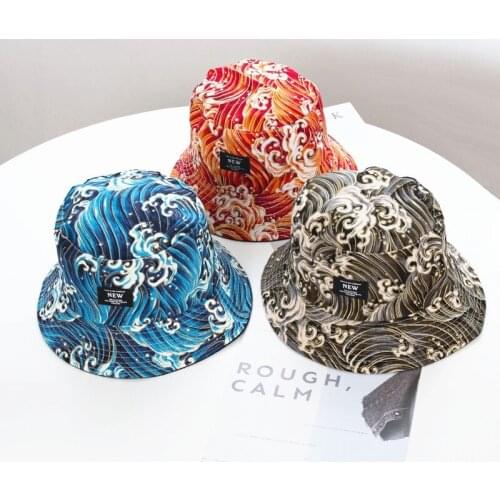 Adult Men Womens Cotton Double-side bucket hat Japenese Stylish Folk Sublimation Fisherman hats Hip hop Sport Panama Gorros