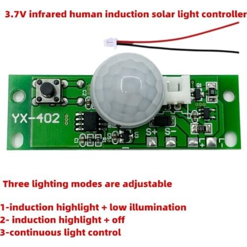 3.7V Solar Lamp Circuit Board Control Sensor Night Light Controller Module Infrared Solar Lamp Sensor Board Panel Circuit Board