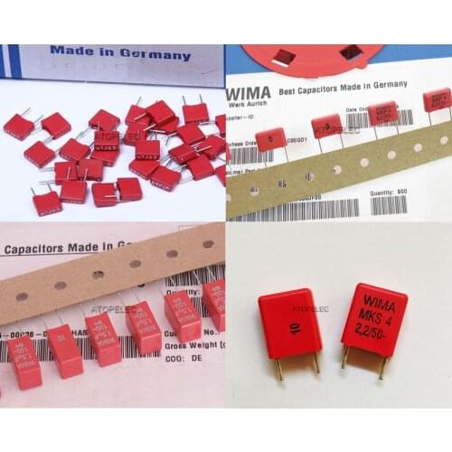 10pcs WIMA MKS2 MKS4 Film Capacitor Hi-Fi Audio 0.047uF/0.1uF/0.22uF/0.33uF/1uF/1.5uF 63V/100V/250V