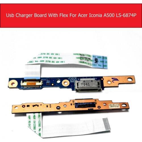 Genuine USB Charger Board With Flex For Acer Iconia A500 LS-6874P Tablet Charger Dock Board With Cable LS-6874P Tested Good