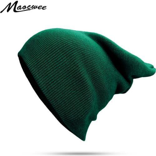 Dad Hat Female Beanies Hats For Winter Womens Hat Solid Soft Warm Elasticity Crochet Knitted Unisex Cap Hat Men Women Cap Bone