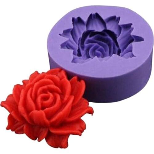 DIY 3D Flower Bloom Rose Form Fondant Silicone Soap Cake Mold Cupcake Candy Chocolate Cake Decoration Tool Baking Lace Moulds