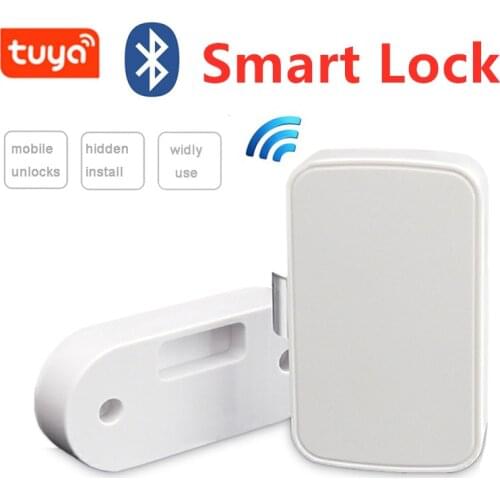 Tuya APP Smart Bluetooth Drawer Lock Lockless Invisible Lock File Cabinet Lock Wardrobe Lock Drawer Switch Smart Home Automation