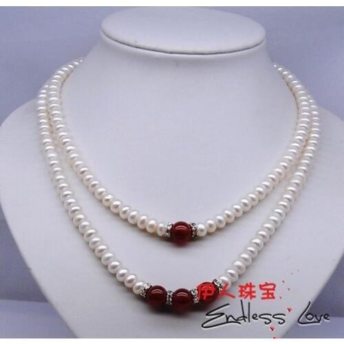 TWO ROWS STYLE!!! Pearl Necklace, wedding/bridal/female/womens/girls'/ladys Jewellery Accessory+Free Shipping